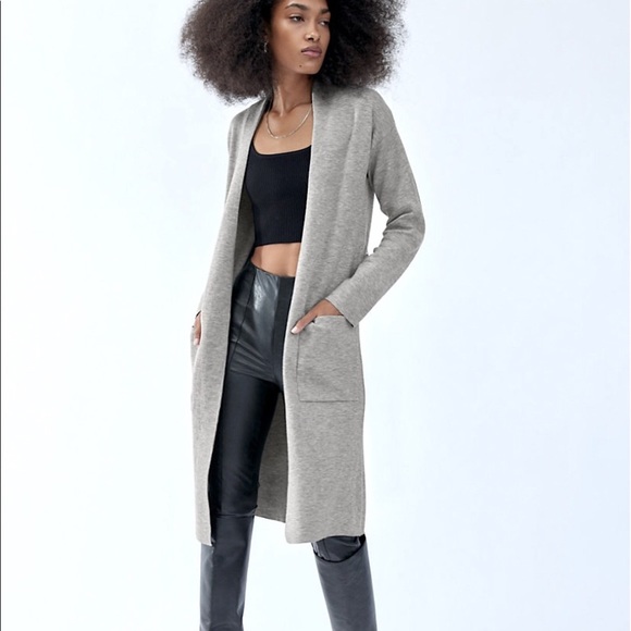 Aritzia Babaton Lance Cardigan Heathered Grey Espace - Picture 2 of 8